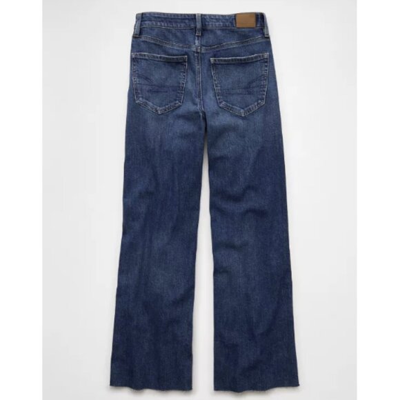 AE Dreamy Drape Stretch Super High-Waisted Baggy Wide-Leg Jean Dark Wash Size 0 - Picture 4 of 14